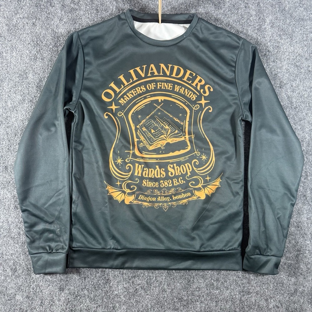 Harry Potter OLLIVANDERS WAND SHOP LOGO T-Shirt Wizard Green Size Small